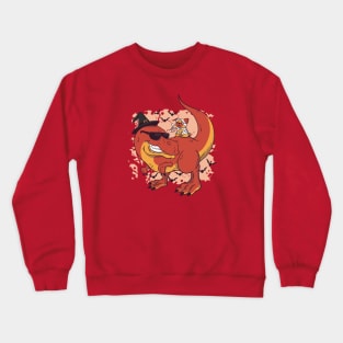 Halloween Pug and Dinosaur Crewneck Sweatshirt